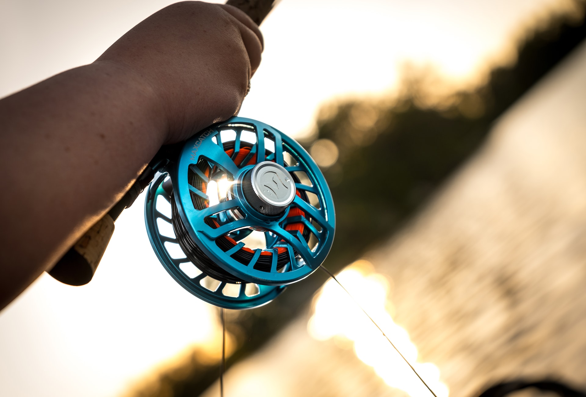 Close up shot on fly fishing reel.